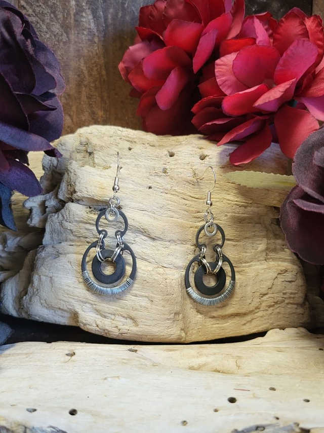 Boucles d'Oreilles Néo Circlips "Spirales d'Acier"