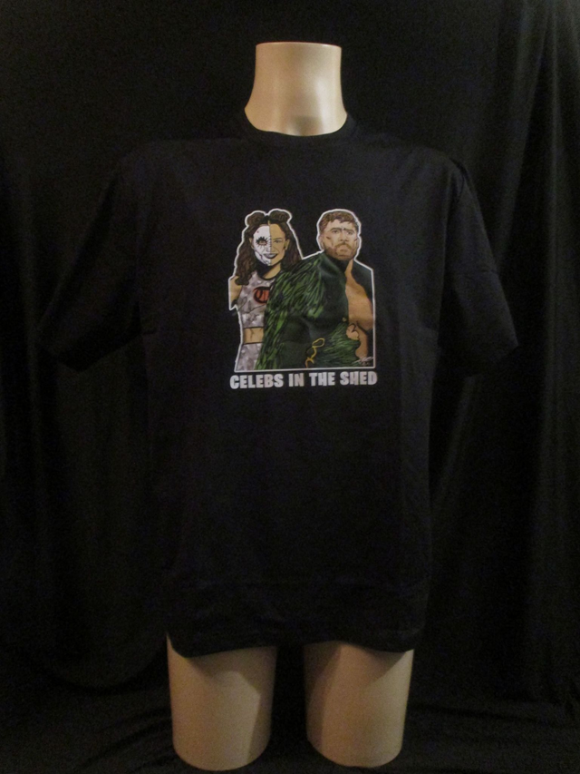Thunder Rosa &amp; Will Ospreay Picture T-Shirt MENS ADULT 100% Polyester Crew Neck BLACK (X-Large) Top
