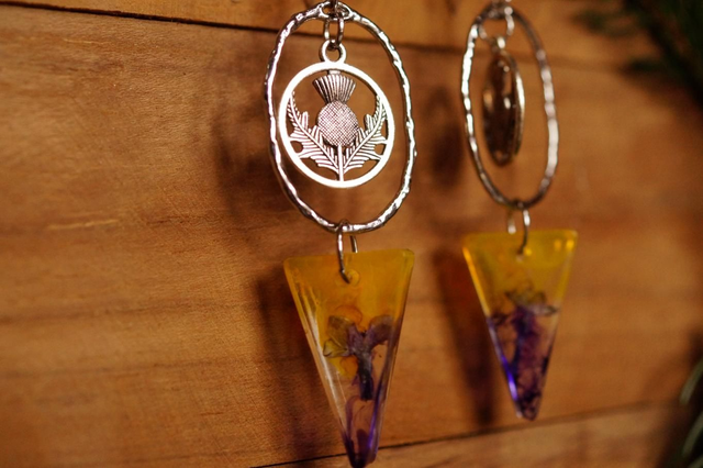 Boucles d'oreilles - Ecosse - Jaune