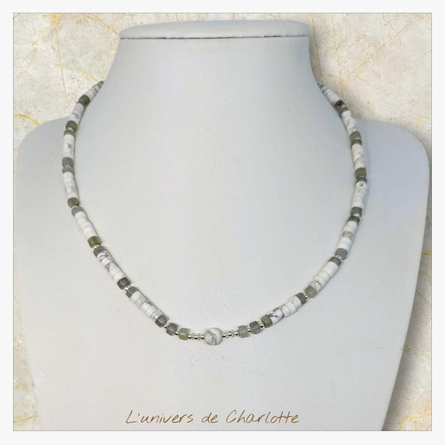 Collier "Howlite & Labradorite" heichi CH-5