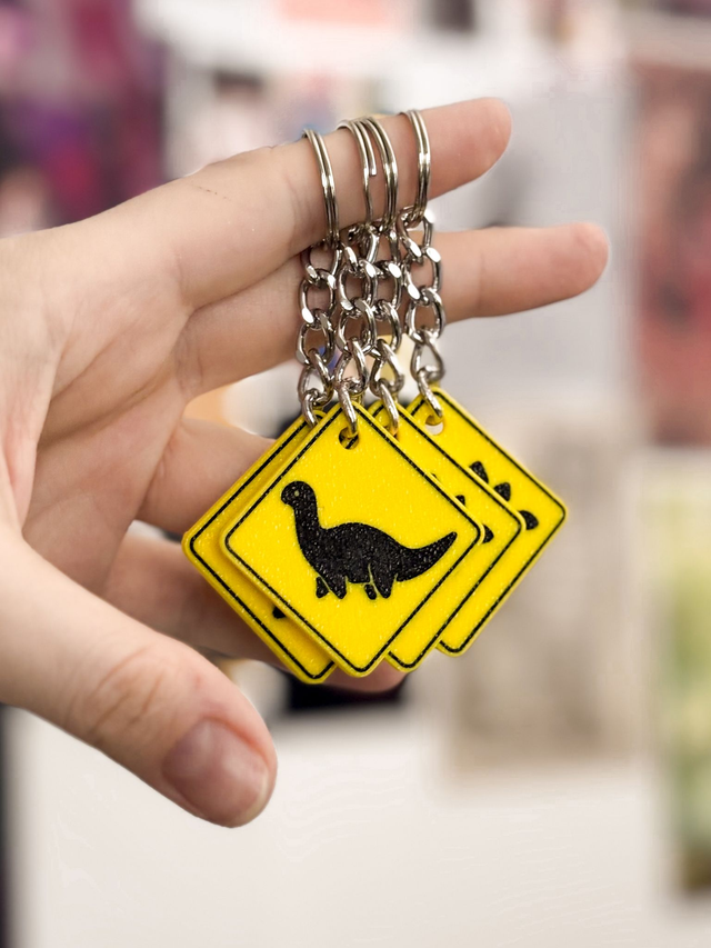 Brelok "Uwaga diplodok!"