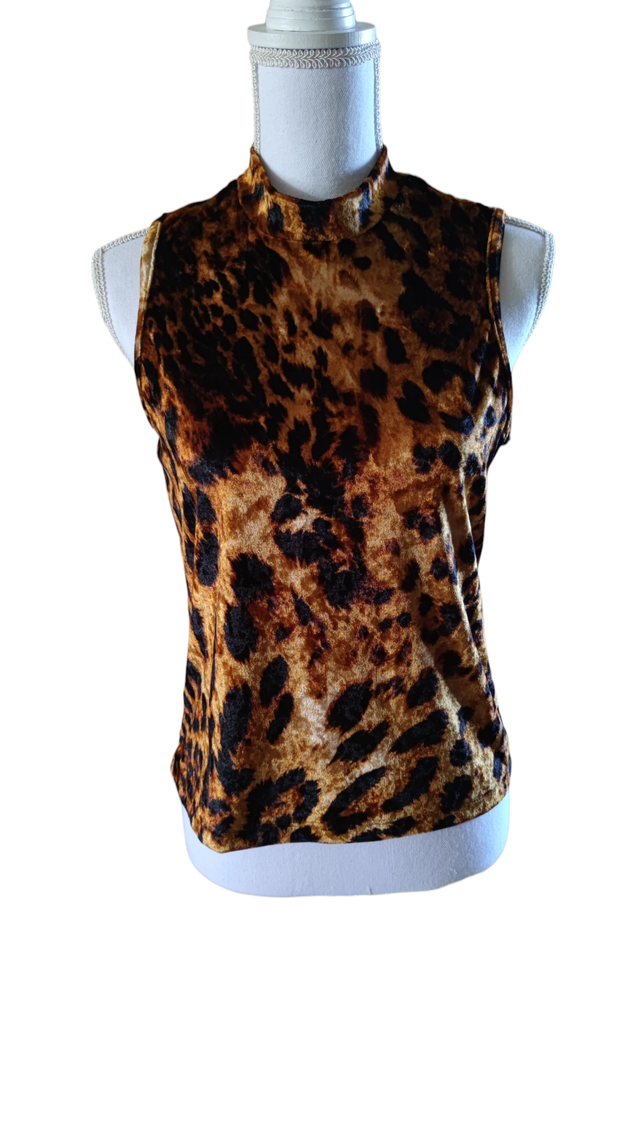 Débardeur velours léopard taille L (Ilusion)