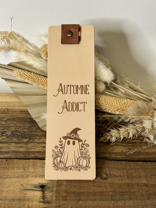 Marque page en cuir Automne Addict 