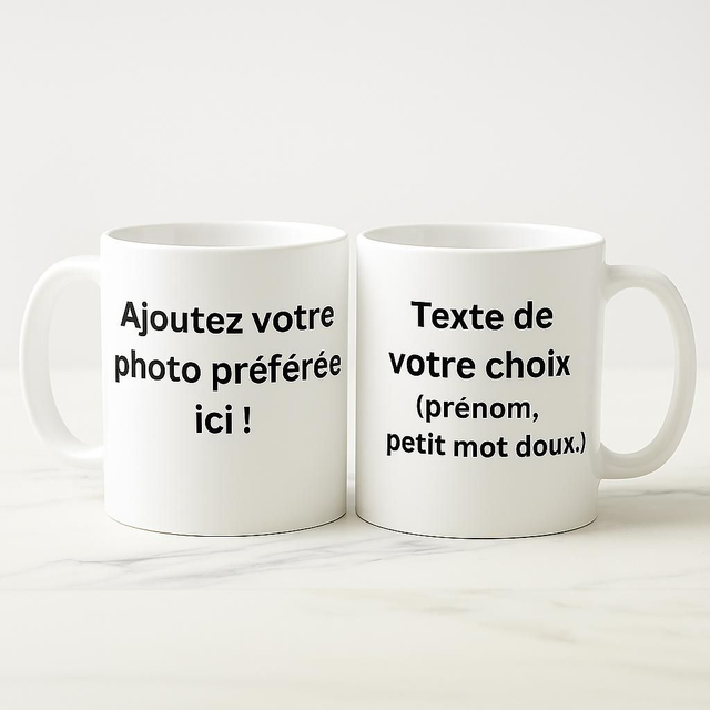 Mug Photo et Texte : Créez Votre Modèle Unique