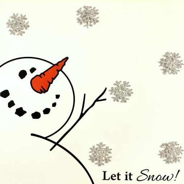 Snowman Drawing Snowflakes