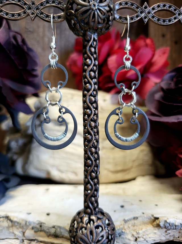 Boucles d&#039;Oreilles Néo Circlips &quot;Spirales d&#039;Acier&quot;