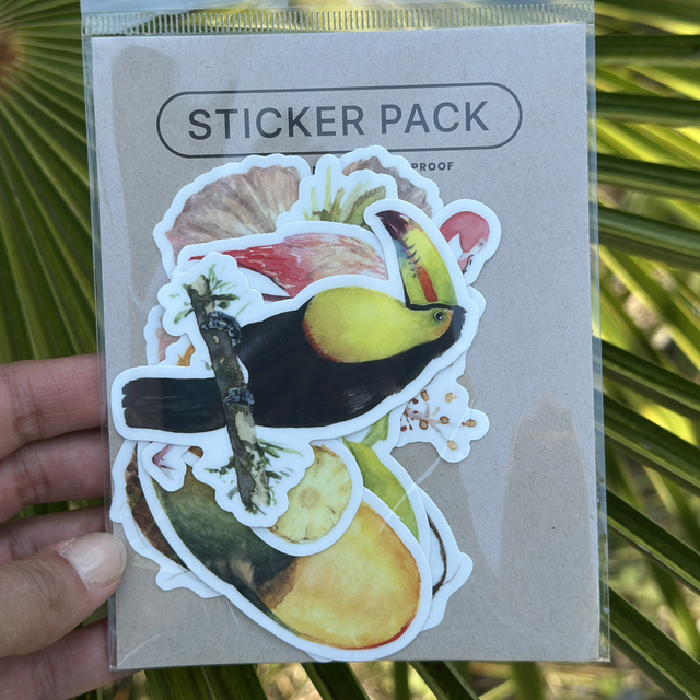 Lot de 7 grands stickers « Tropical mood »