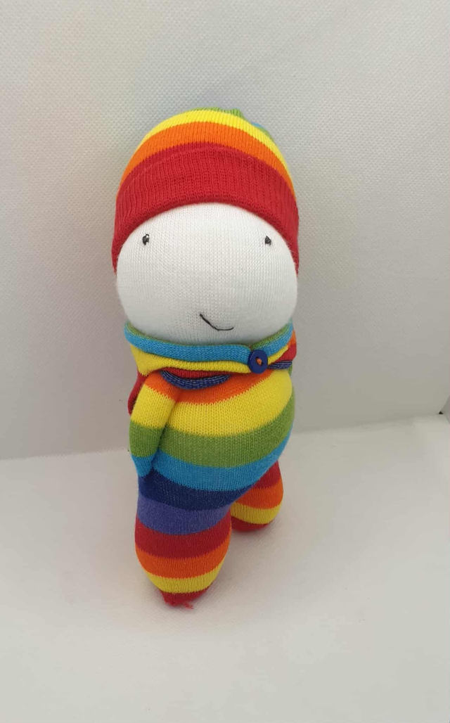 Doudou-chaussette Arc-en-ciel