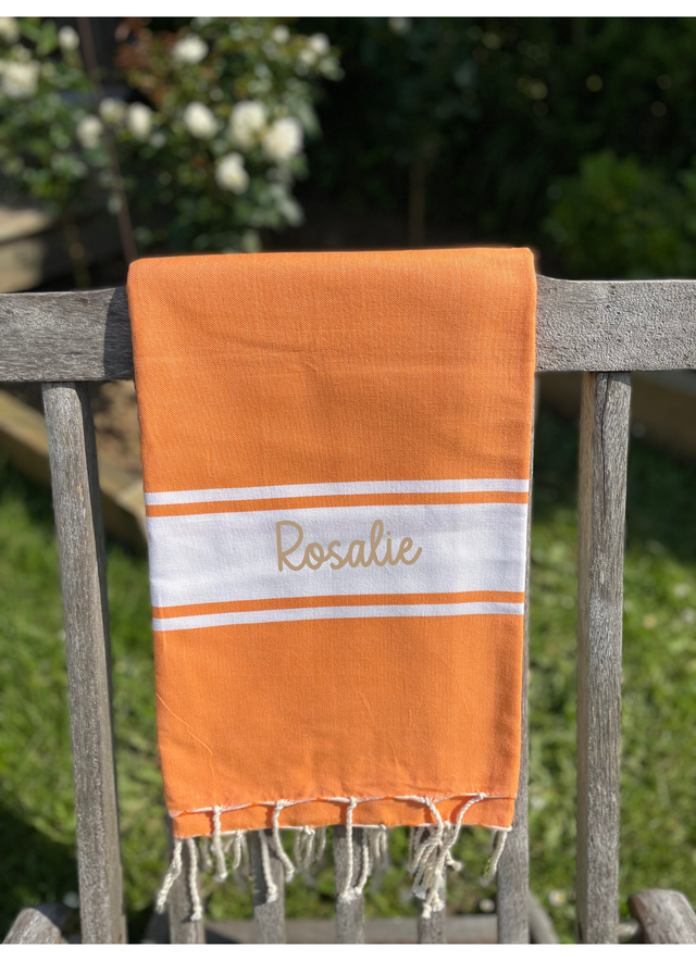 Fouta orange - Personnalisable