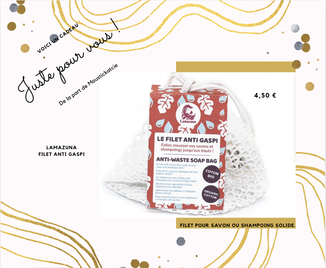 Lamazuna Filet anti gaspi  Filet pour savon ou shampoing solide.