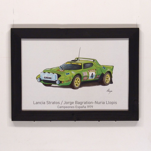 Artimotor enmarcado 22x31 - Lancia Stratos / Jorge de Bragration (1979)