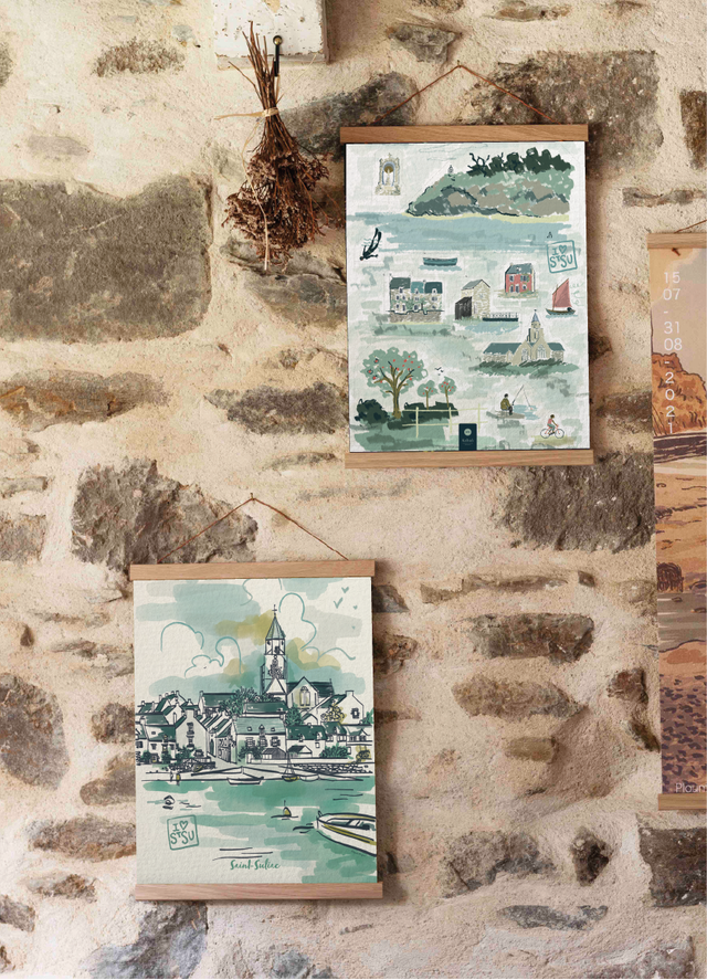 Affiche Saint-Suliac aquarelle / Saint-Suliac watercolor poster