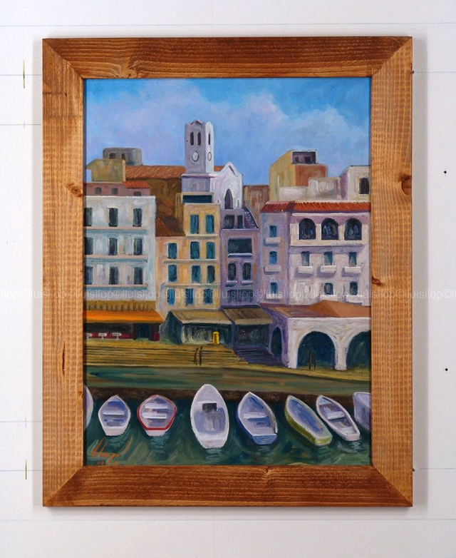 coses de l'Ametlla, oli original 47x37 - racó de la Cala des de Cova Gran