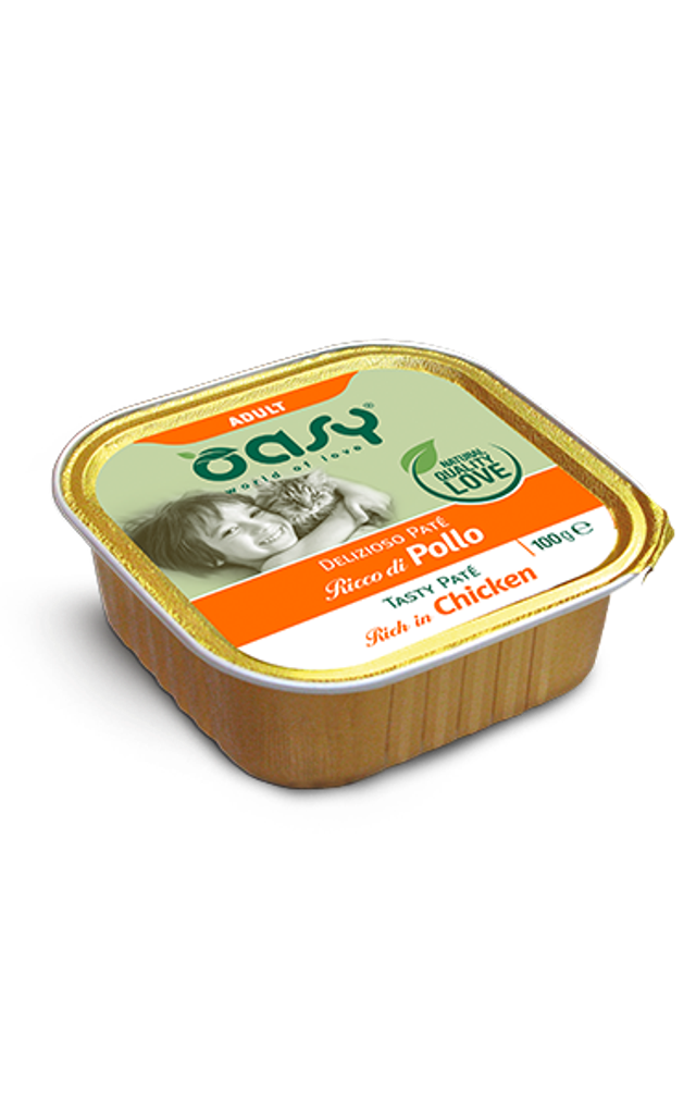 OASY CAT PATE&#039; ADULT POLLO 100 GR