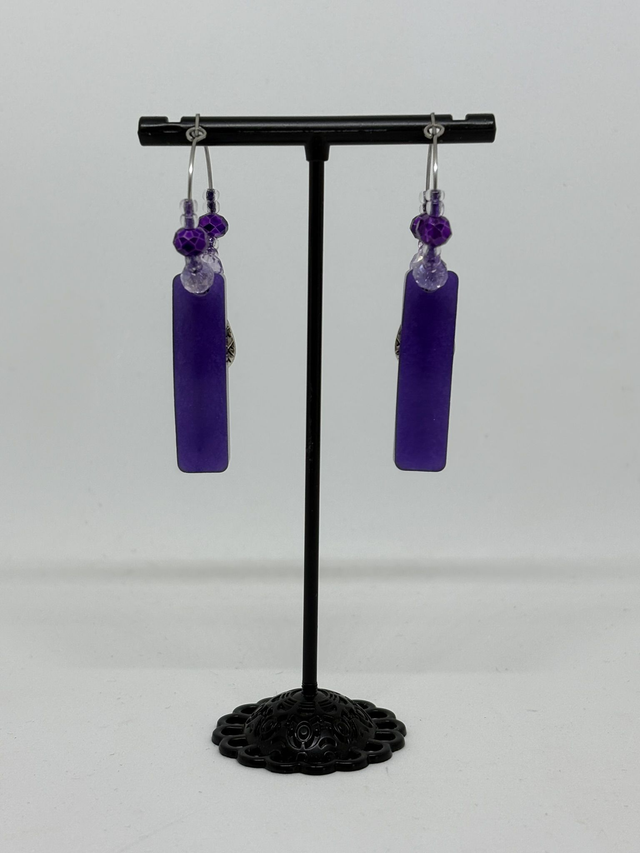 đ Boucles dâoreilles "Violet Goddess" - Ref : 790