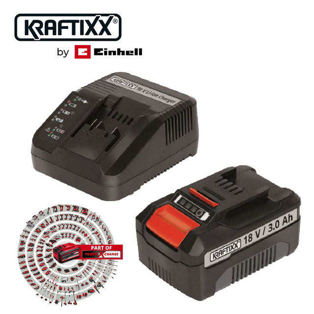Kraftixx by Einhell PXC-Starter-Kit 3.0 - 3,0Ah Akku + 18 V Ladegerät 