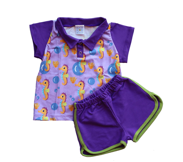 Conjunto Algodón orgánico Caballitos de mar