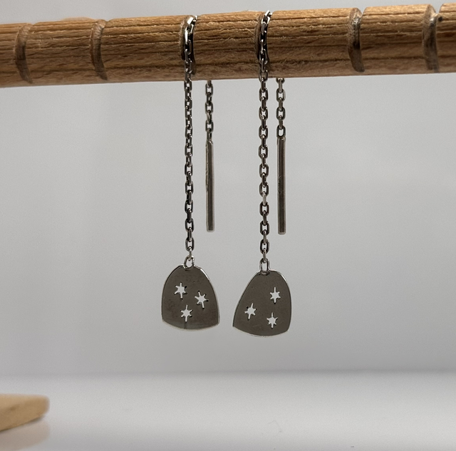 Boucles d’oreilles Étoiles sur chaîne 1mm