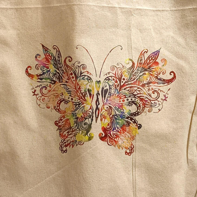 Butterfly Printed Cotton Tote Bag