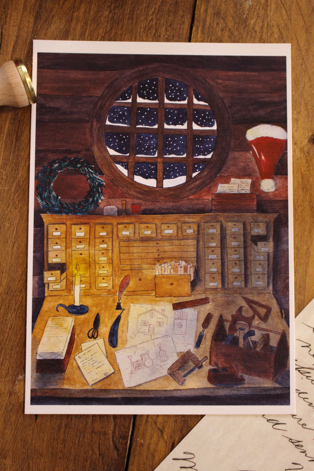 Le bureau du Père Noël - carte postale