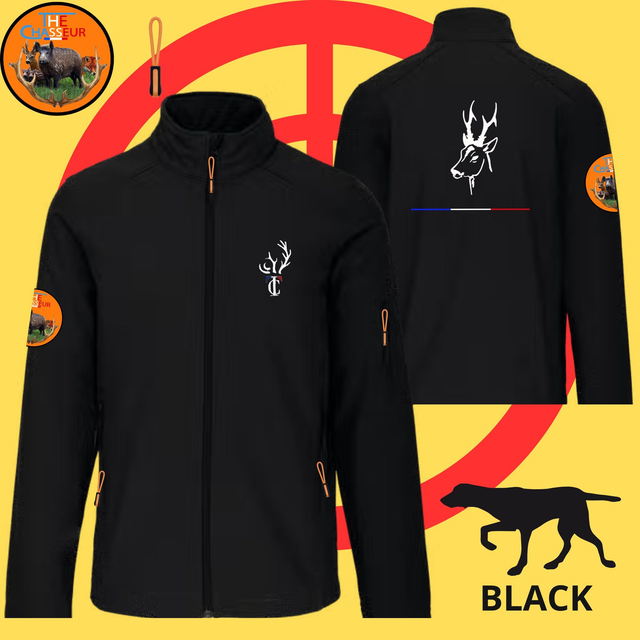 Veste softhell homme Brodé Team the Chasseur + BROCARD