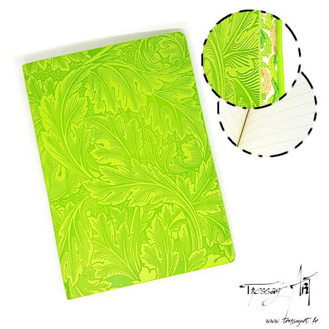 FLAMETREE - CARNET SOUPLE VERT PLANTE ACANTHE - TB004