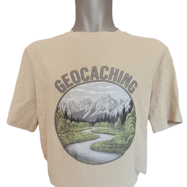 Tee-shirt sable "Geocaching" landscape