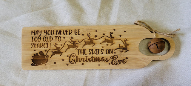 Bamboe serveerplank met gravure