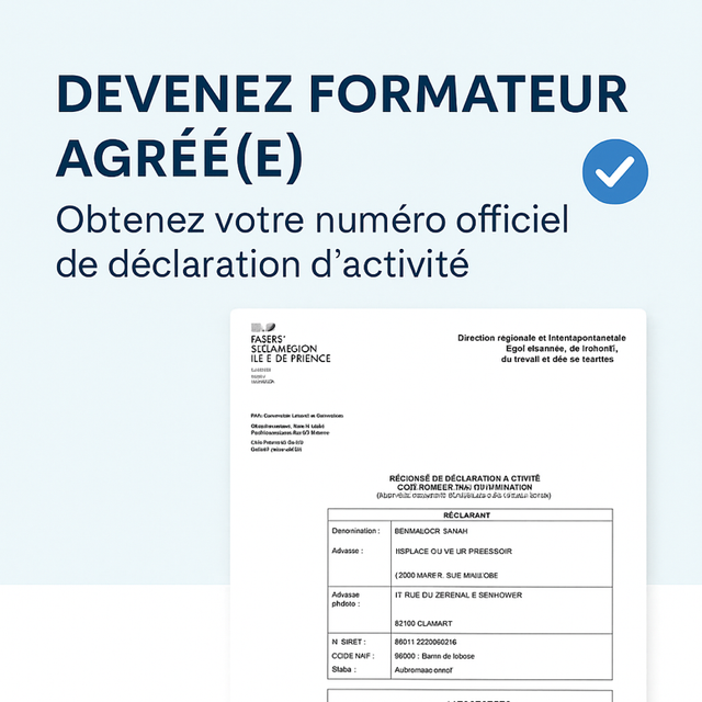 DEVENEZ FORMATEUR AGRÉÉ(E)