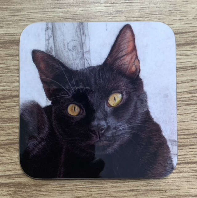 Coaster - Black Cat design