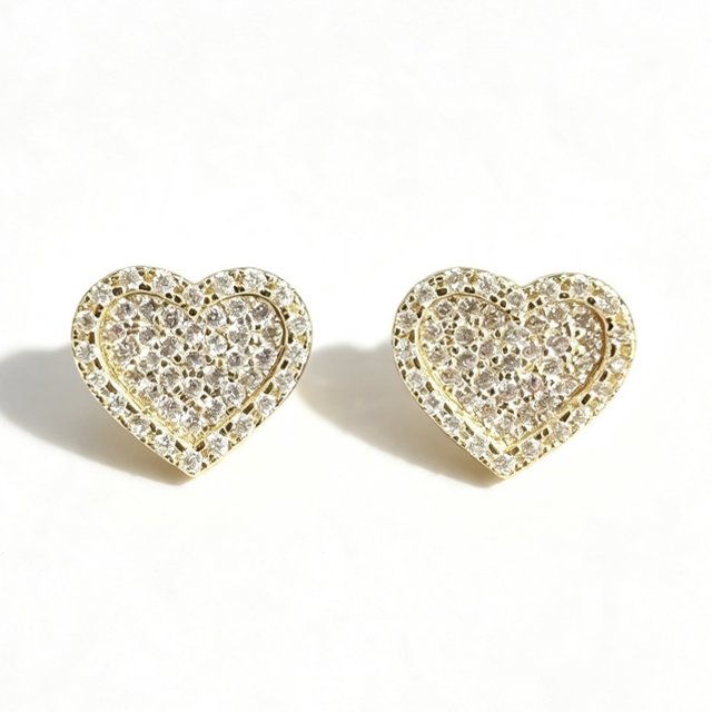 Iced Out Heart Earrings 