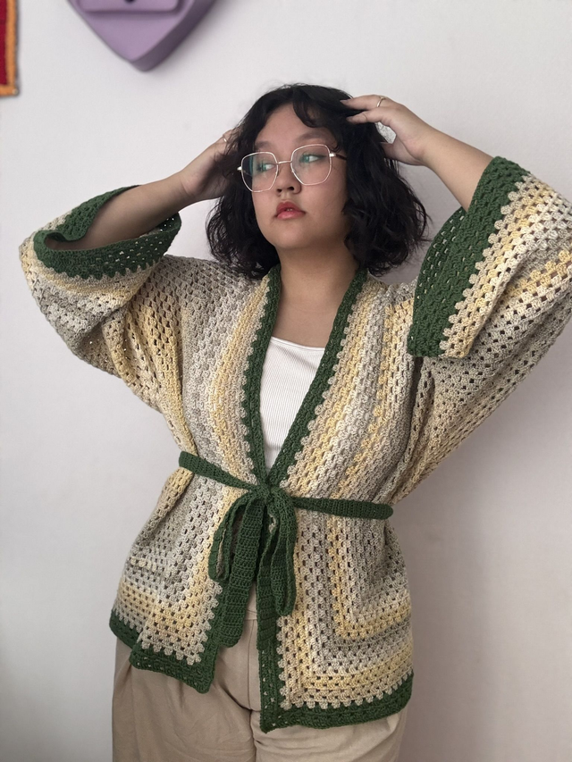Kimono &quot;Inspiration Bambou&quot; – Pièce Unique - Taille unique