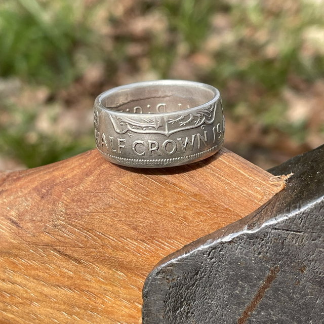  Silver Half-Crown coin ring