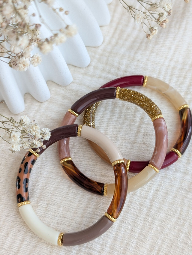 Bracelet Lison camel marron léopard