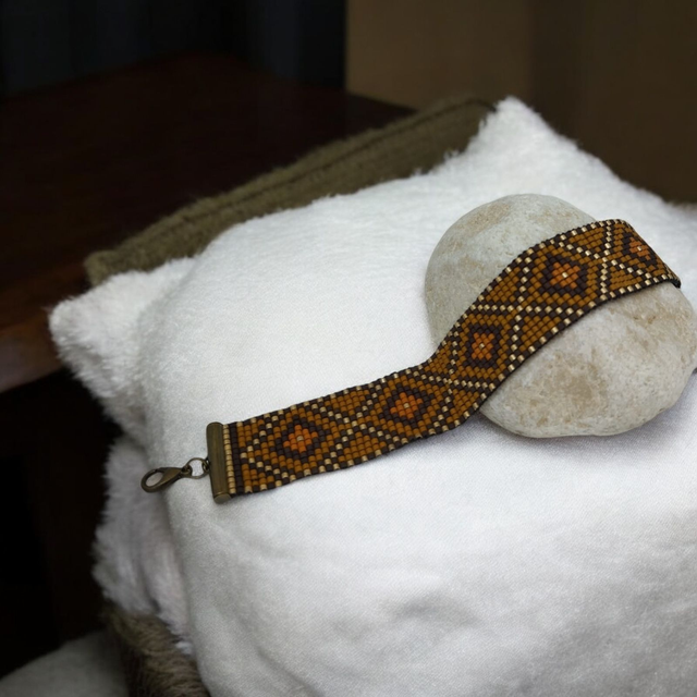 Bracelet tons marron et caramel