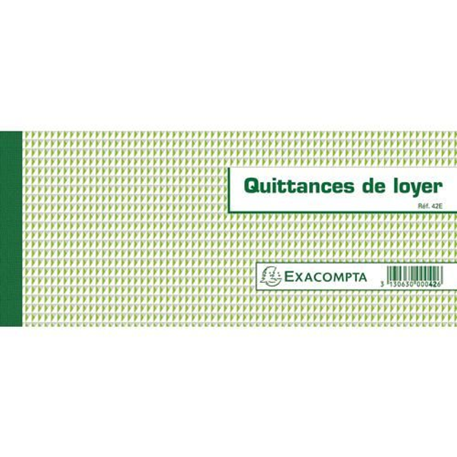 Carnet de Quittances de loyer avec souche Exacompta