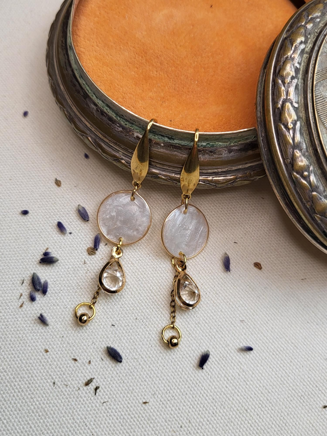 Boucles d'oreilles en résine-bijoux de Mariage-Collection Bacchus