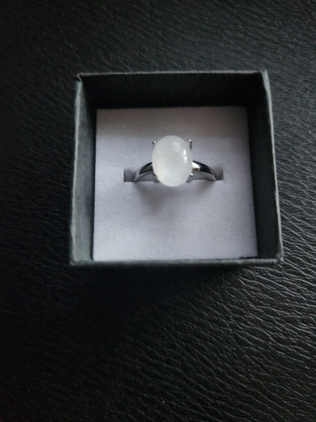 Moonstone sterling silver adjustable ring 