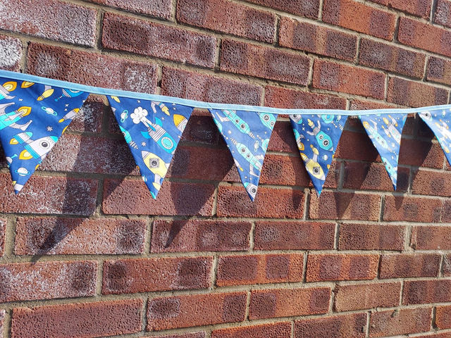 Space Rocket Cotton Bunting, Garland, Wall Hanging