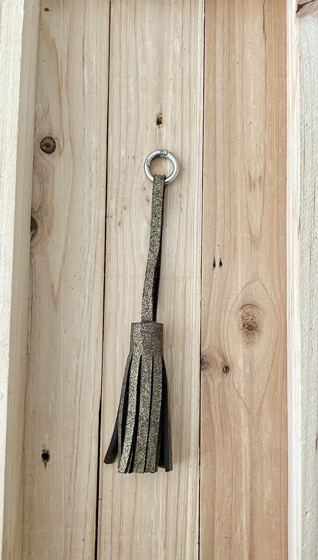 Pompon doré pailleté/marron