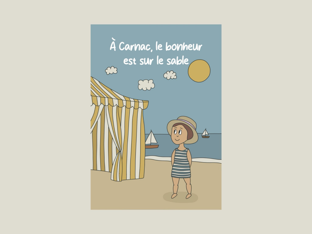 Magnet &quot; À Carnac, le bonheur est sur le sable &quot;