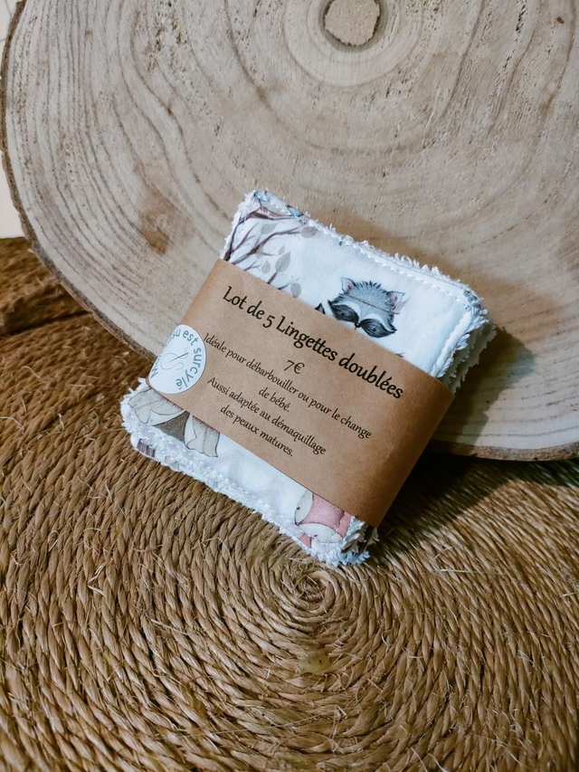 Lot de 5 lingettes thème forêt 