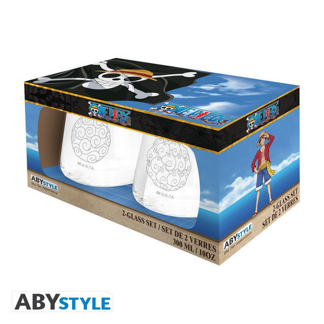 Bicchieri Vetro - ONE PIECE - 2 Glass Set - Devils Fruits