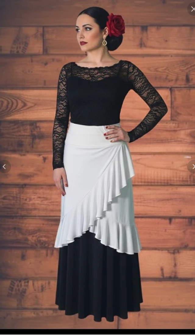 159 Taille L surjupe portefeuille lycra blanc 