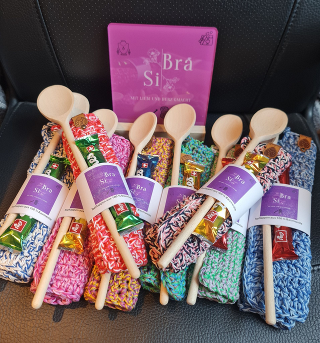 XXL Topflappen ,mit Holzlöffel und Schoki