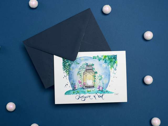 Cartes Joyeux Noël Forêt enchantée