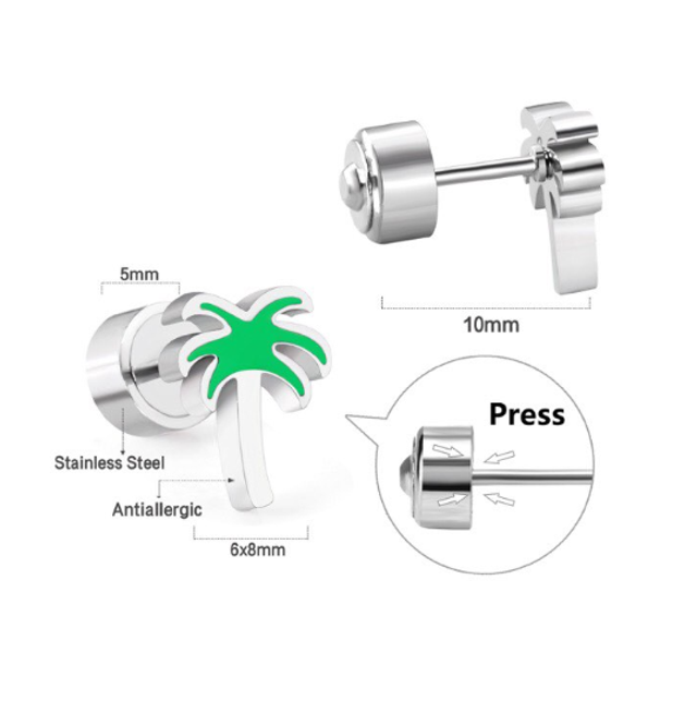 Palm Tree Mini Comfort Back Studs