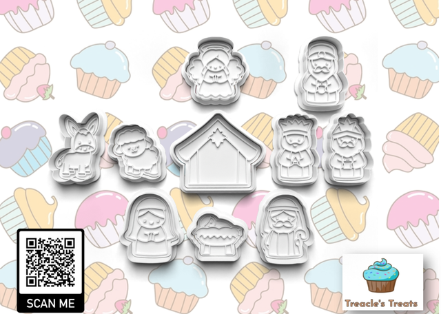 Christmas Nativity Set Fondant/cookie stamps with cutters