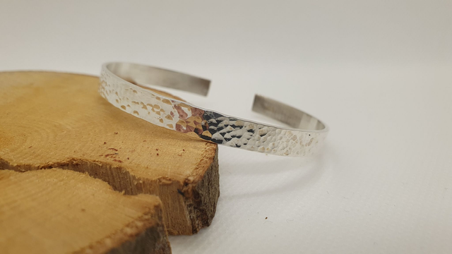 Bracelet "Flocons" – Argent massif martelé