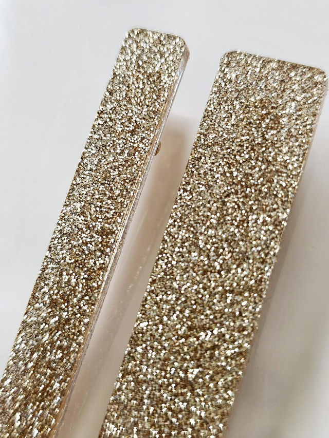 DUO BARRETTES OR PAILLETTES FINES